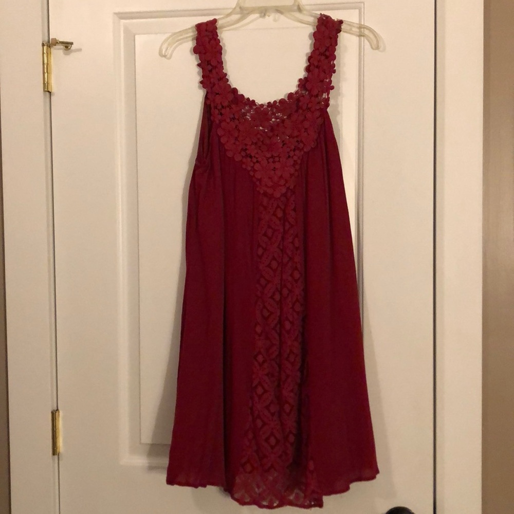 Swing dress—wine color